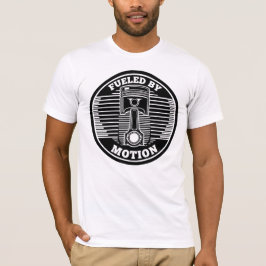 Mekanisk kinetisk kolv cirkulär markering t shirt