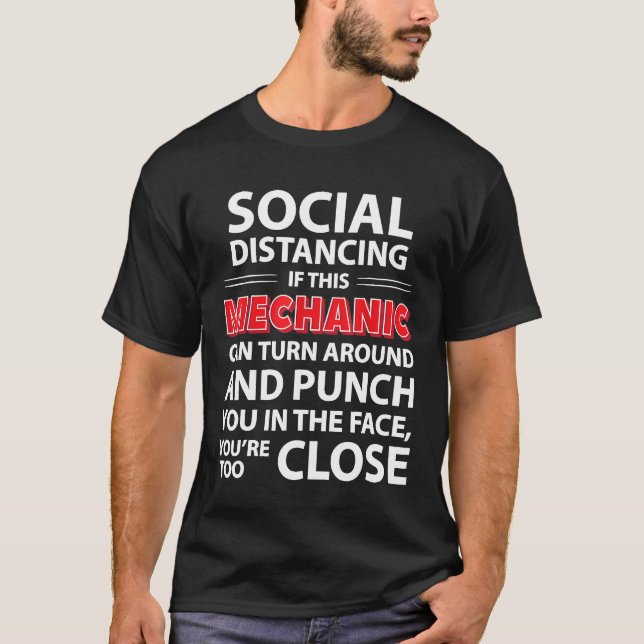 Mekanisk Life Social Avstånd T Shirt (Framsida)