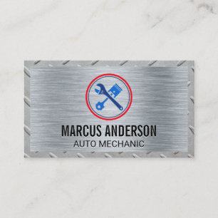 Mekanisk Logotyp Wrench och Piston Visitkort