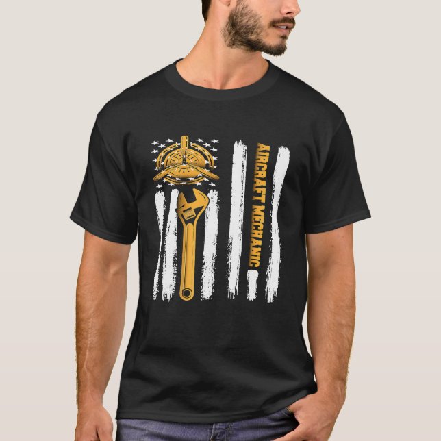Mekanisk luftfartsteknik för flygplan, amerikansk t shirt (Framsida)