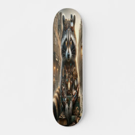"Mekanisk marvel: Steampunk Raccoon Mini Skateboard Bräda 18,5 Cm