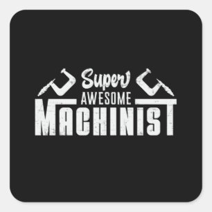 Mekanisk Maskin Machinist CNC Machinist Gift Idea Fyrkantigt Klistermärke