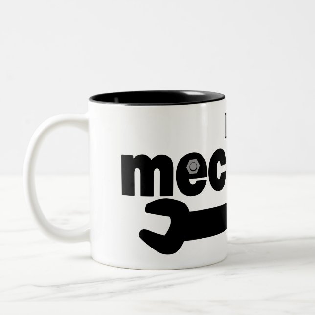 Mekanisk Nöt och text för bultar Två-Tonad Mugg (Vänster)