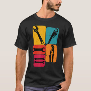 Mekanisk omformning av wrenches Retro Design T Shirt