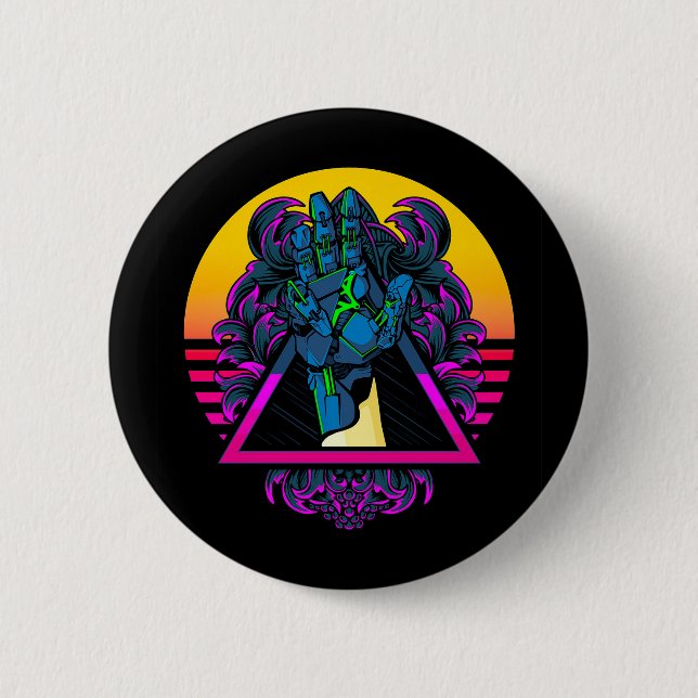 Mekanisk robotisk handmodern konst | knapp (Framsida)