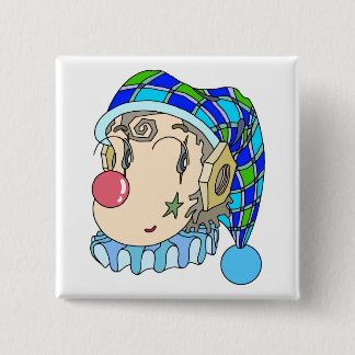 Mekanisk "romantisk clown" med en älskvärd leende. knapp