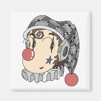 Mekanisk "romantisk clown" med en älskvärd leende. magnet