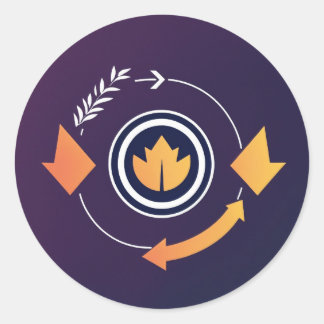 Mekanisk samling med högkvalitativa utskrifter. Kö Runt Klistermärke