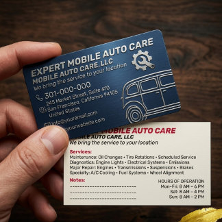 Mekanisk service Auto Reparation & Bil AC Speciali Visitkort