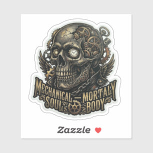Mekanisk själ, dödlig kropp, Steampunk-motorcyklis Klistermärken