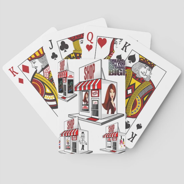 Mekanisk skönhetssalong med kort casinokort (Baksidan)