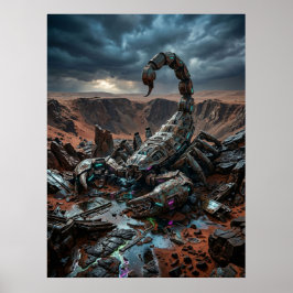 Mekanisk Skorpion Ökenruin Poster