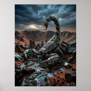 Mekanisk Skorpion Ökenruin Poster