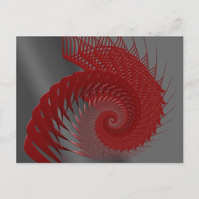 Mekanisk Snäcka. Red and Grått Digital Art. Vykort (Framsida)