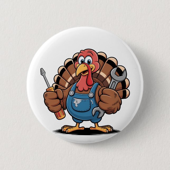 Mekanisk Squad Turkey Thanksgiving Gobbler Knapp (Framsida)