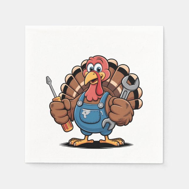 Mekanisk Squad Turkey Thanksgiving Gobbler Pappersservett (Framsidan)