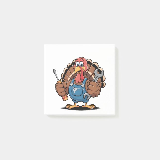 Mekanisk Squad Turkey Thanksgiving Gobbler Post-it Block (Framsida)