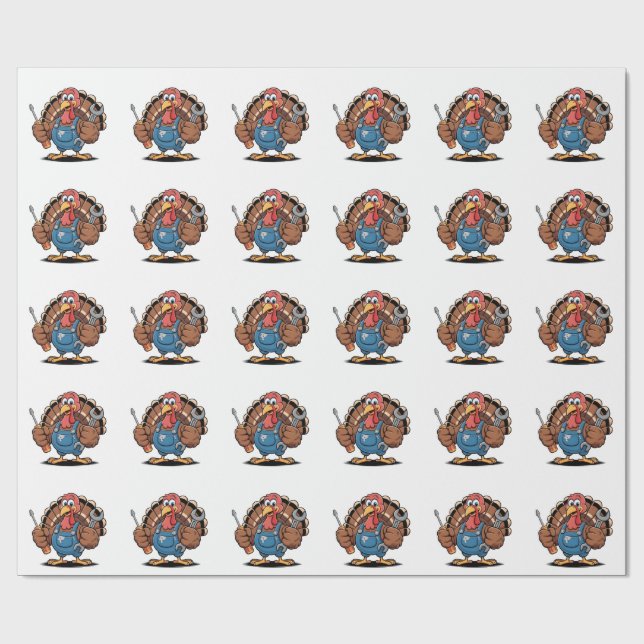 Mekanisk Squad Turkey Thanksgiving Gobbler Presentpapper (Platt)