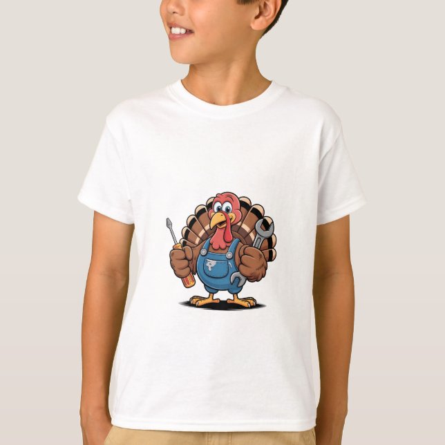 Mekanisk Squad Turkey Thanksgiving Gobbler T Shirt (Framsida)