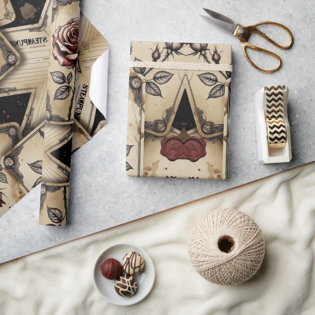 Mekanisk steampunk i plum Ro Presentpapper (Hantverk)