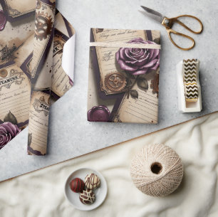 Mekanisk steampunk i plum Ro Presentpapper