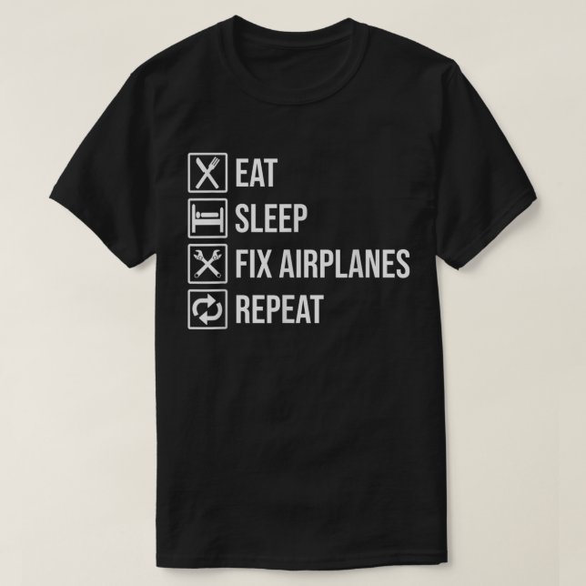 Mekanisk T-shirt Eat Sömn Fix Airp (Design framsida)