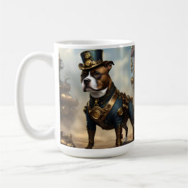 Mekanisk Tassar: Steampunk Stafford Dshire Terrier Kaffemugg