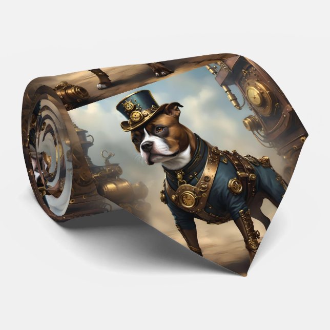 Mekanisk Tassar: Steampunk Stafford Dshire Terrier Slips (Rullad)