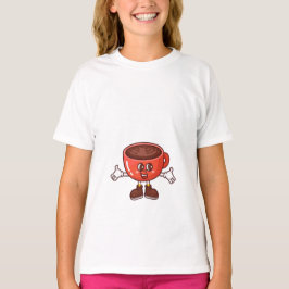 Mekanisk Tecknad Coffee Kopp T Shirt