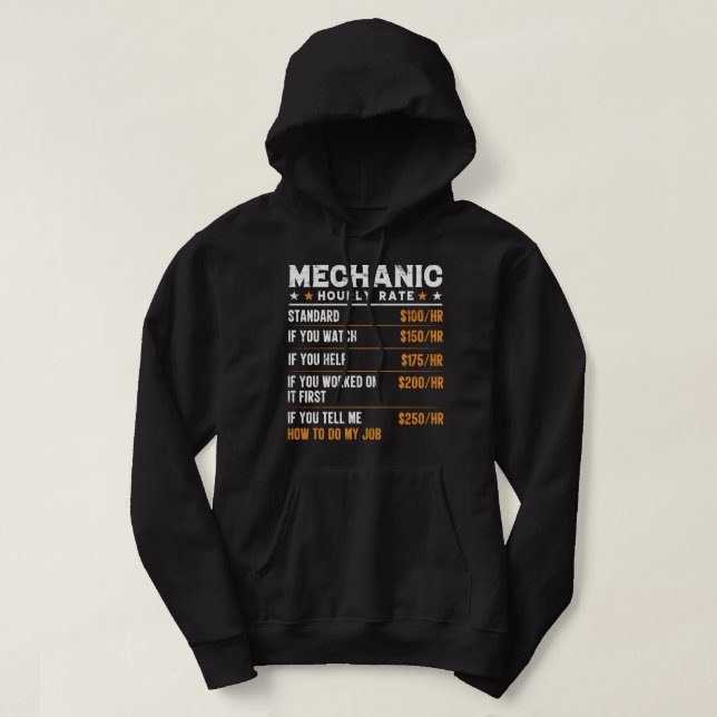 Mekanisk timtaxa för finare bilmekanik hoodie (Design framsida)