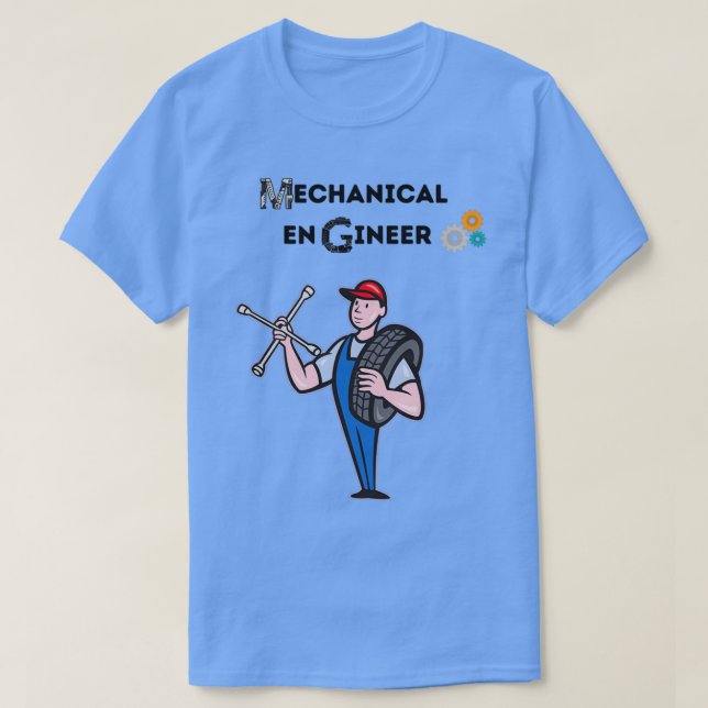 Mekanisk Underbar gåva från Ingenjör, svart och vi T Shirt (Design framsida)