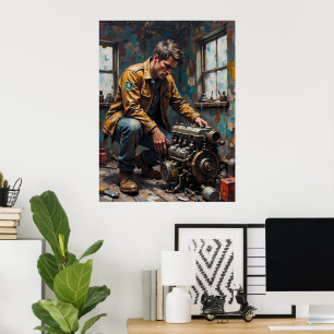Mekanisk undersökningsmotor poster