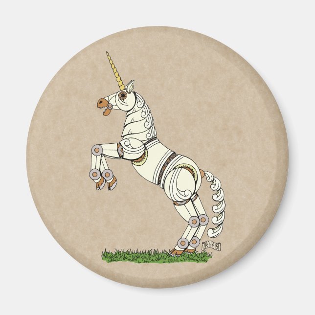Mekanisk Unicorn Magnet (Framsidan)
