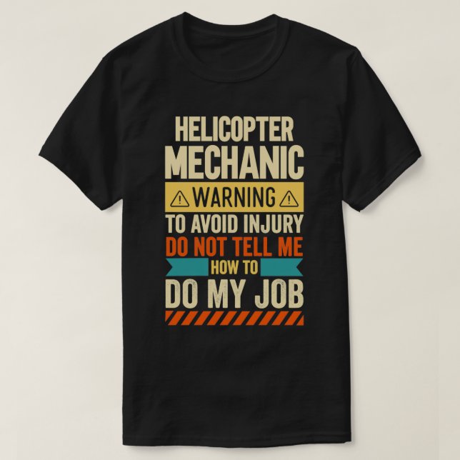 Mekanisk varning för helikopter 2 t shirt (Design framsida)