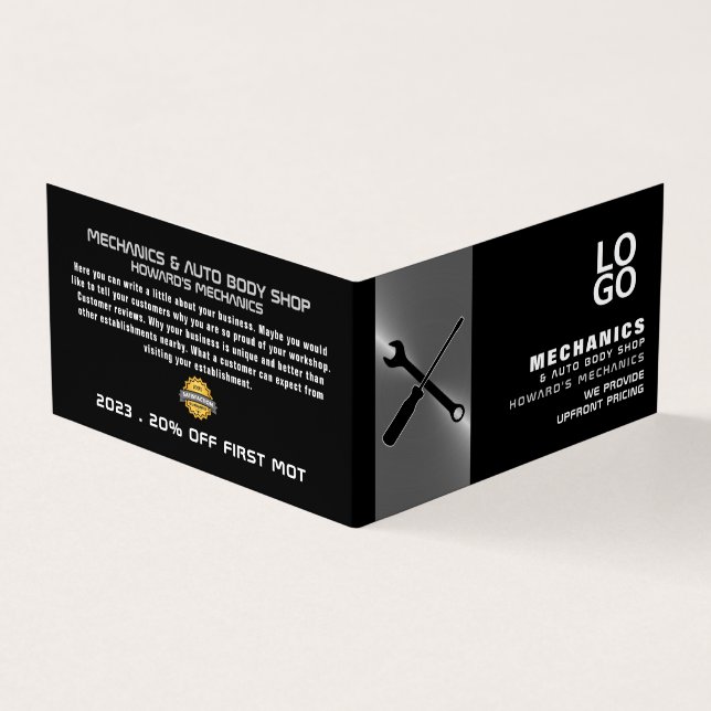 Mekanisk Verktyg, automatisk mekanisk reparation,  Visitkort (Utsida)