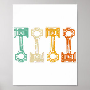 Mekanisk Vintage för Retrobil Poster