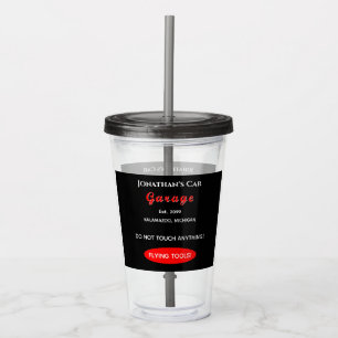 Mekaniska akryltuggumlare för trädgårdsbilar me take away mugg