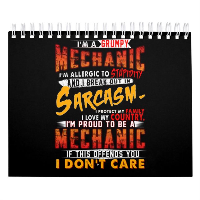 Mekaniska Älskare| Jag är en grumpy Mechanic Sarca Kalender (Omslag)