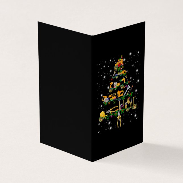 Mekaniska Älskare| Mekanisk Julgran Visitkort (Utsida)