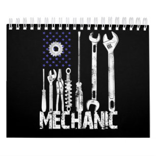 Mekaniska Älskare Mekanisk USA flagga Kalender