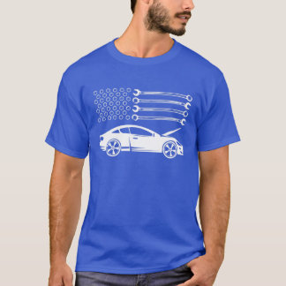 Mekaniska amerikanska Flagga Patriotic Car Repvern T Shirt