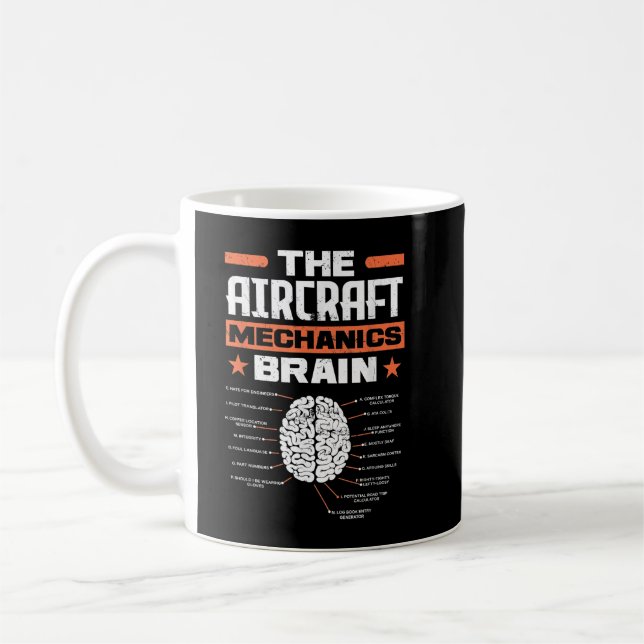 Mekaniska bromsmekanismer Brain Aviation Funny Air Kaffemugg (Vänster)