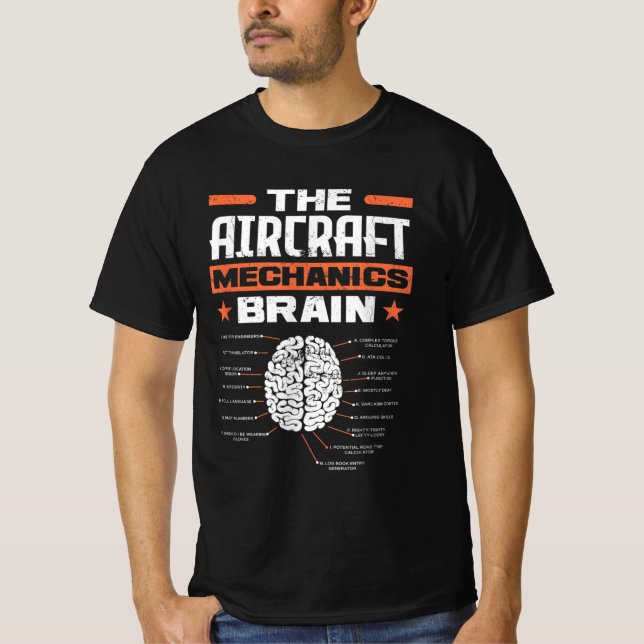 Mekaniska bromsmekanismer Brain Aviation Funny Air T Shirt (Framsida)