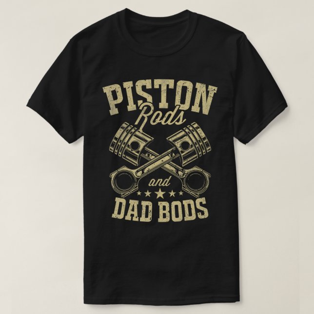 Mekaniska kolvstångar i Pappans motorstomme Automa T Shirt (Design framsida)