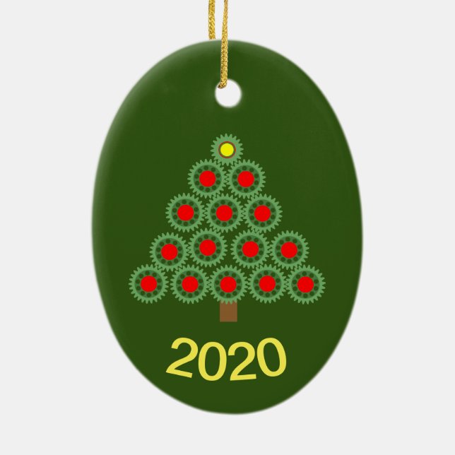 Mekaniska redskap Julgran Julgransprydnad Keramik (Baksidan)