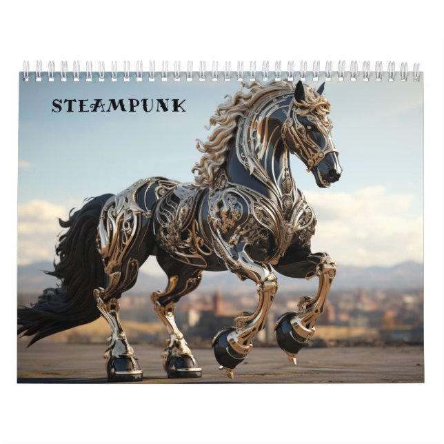 Mekaniska Steampunk Hingstar Kalender (Omslag)