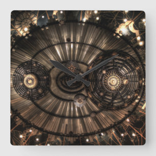 Mekaniska Steampunk Zodiackonstellationer Fyrkantig Klocka