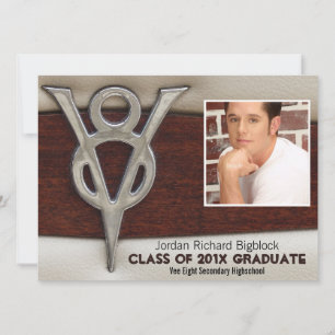 Mekaniska Student V8 Emblem Foto Grad Inbjudningar