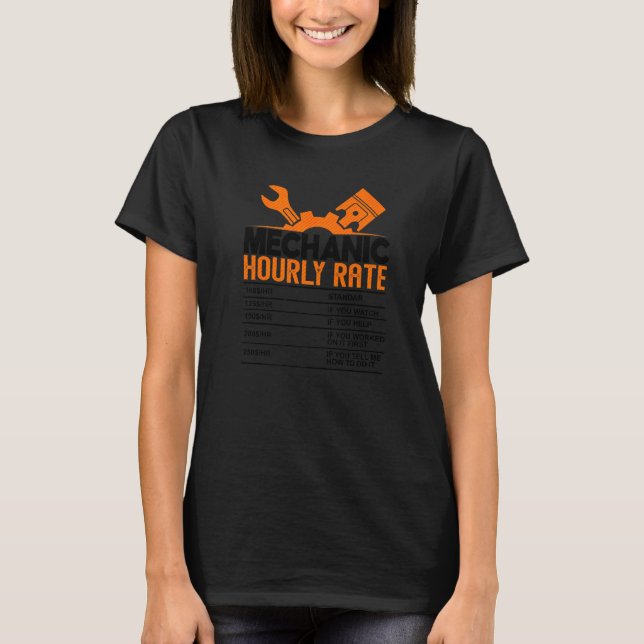 Mekaniska timtaxor för arbetskostnad för Lustigt b T Shirt (Framsida)