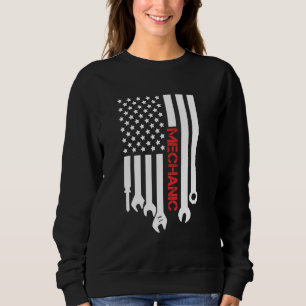 Mekaniska USA flagga 4 juli amerikanska patriotisk T Shirt